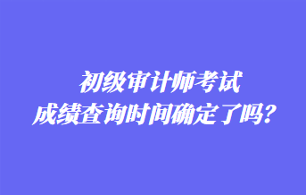 初級審計師考試成績查詢時間確定了嗎？