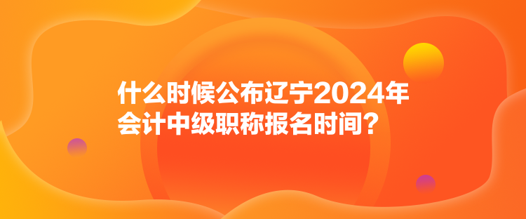 什么時(shí)候公布遼寧2024年會(huì)計(jì)中級職稱報(bào)名時(shí)間？