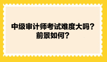 中級(jí)審計(jì)師考試難度大嗎？