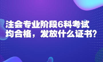 注會專業(yè)階段6科考試均合格，發(fā)放什么證書？