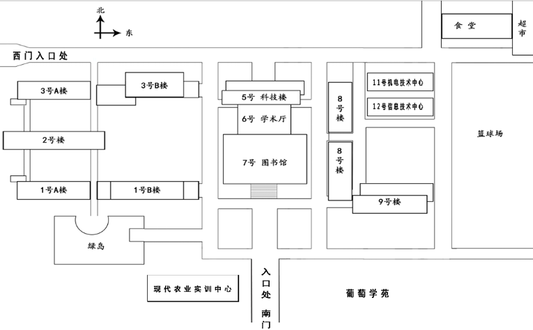 鹽城生物工程高等職業(yè)技術(shù)學(xué)?？键c(diǎn)平面示意圖