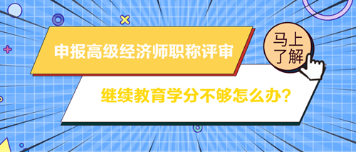 申報(bào)高級經(jīng)濟(jì)師職稱評審 繼續(xù)教育學(xué)分不夠怎么辦？