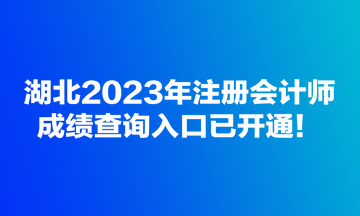 湖北2023年注冊(cè)會(huì)計(jì)師成績(jī)查詢?nèi)肟谝验_(kāi)通！