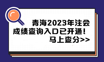 青海2023年注冊(cè)會(huì)計(jì)師成績(jī)查詢?nèi)肟谝验_通！馬上查分>>