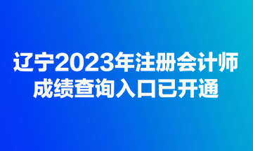 遼寧2023年注冊會(huì)計(jì)師成績查詢?nèi)肟谝验_通