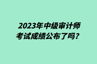 2023年中級(jí)審計(jì)師考試成績(jī)公布了嗎？