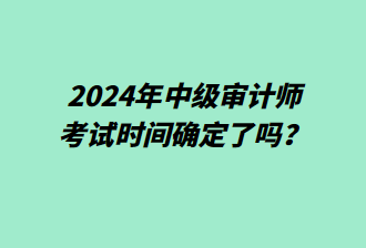 2024年中級審計師考試時間確定了嗎？