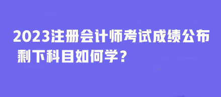 2023年注冊(cè)會(huì)計(jì)師考試成績(jī)公布 剩下科目如何學(xué)？