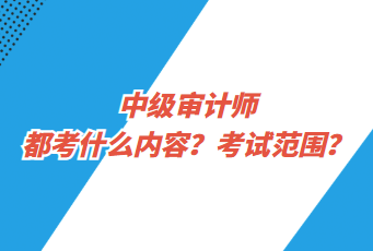 中級(jí)審計(jì)師都考什么內(nèi)容？考試范圍？