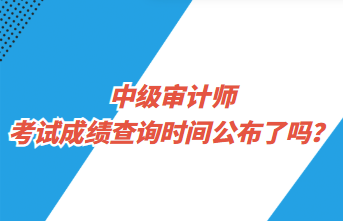 中級(jí)審計(jì)師考試成績(jī)查詢時(shí)間公布了嗎？