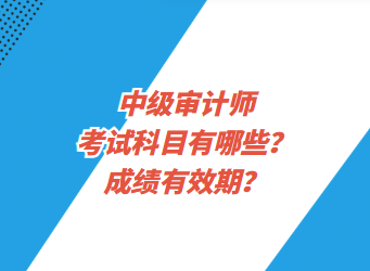 中級審計師考試科目有哪些？成績有效期？