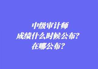 中級審計師成績什么時候公布？在哪公布？