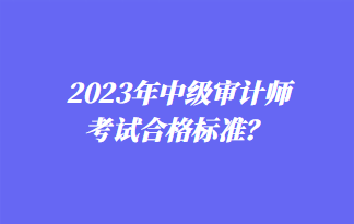 2023年中級審計師考試合格標準？