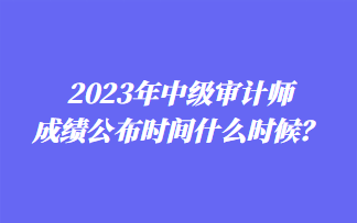 2023年中級審計師成績公布時間什么時候？