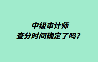 中級(jí)審計(jì)師查分時(shí)間確定了嗎？