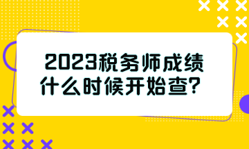 2023稅務(wù)師成績(jī)什么時(shí)候開始查？