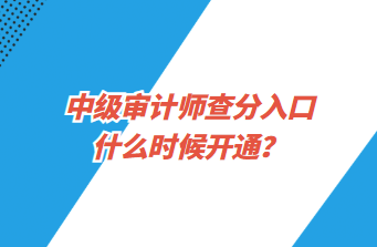 中級審計師查分入口什么時候開通？