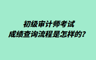 初級審計(jì)師考試成績查詢流程是怎樣的？