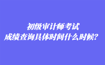 初級審計師考試成績查詢具體時間什么時候？