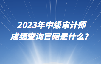 2023年中級(jí)審計(jì)師成績(jī)查詢(xún)官網(wǎng)是什么？