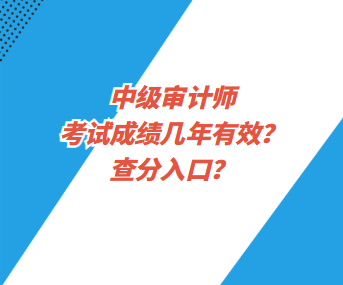 中級審計師考試成績幾年有效？查分入口？