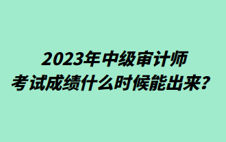 2023年中級(jí)審計(jì)師考試成績(jī)什么時(shí)候能出來(lái)？