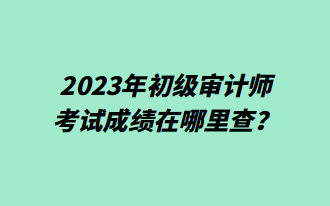 2023年初級審計師考試成績在哪里查？