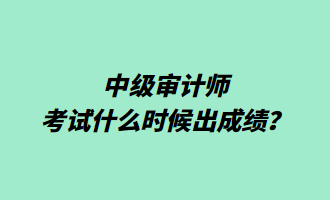 中級(jí)審計(jì)師考試什么時(shí)候出成績(jī)？