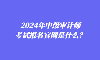 2024年中級審計師考試報名官網(wǎng)是什么？