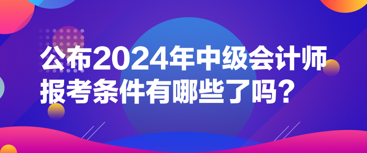 公布2024年中級(jí)會(huì)計(jì)師報(bào)考條件有哪些了嗎？