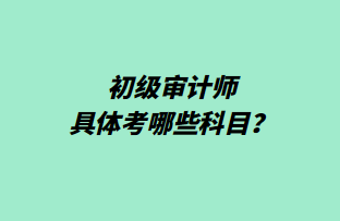 初級審計(jì)師具體考哪些科目？