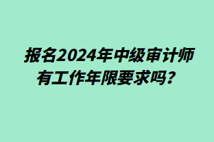 報(bào)名2024年中級審計(jì)師有工作年限要求嗎？