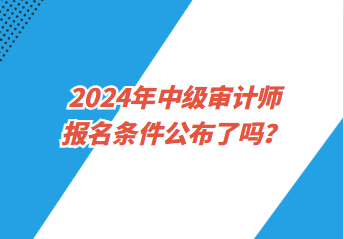 2024年中級(jí)審計(jì)師報(bào)名條件公布了嗎？