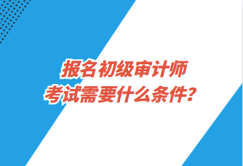 報(bào)名初級(jí)審計(jì)師考試需要什么條件？