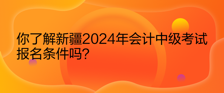 你了解新疆2024年會計中級考試報名條件嗎？