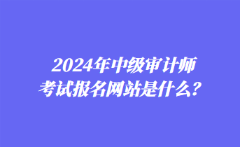 2024年中級審計師考試報名網(wǎng)站是什么？