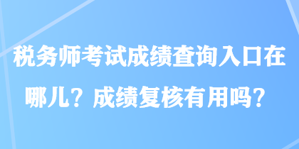 稅務(wù)師考試成績查詢?nèi)肟谠谀膬海砍煽儚?fù)核有用嗎？