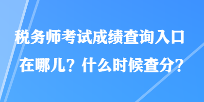 稅務(wù)師考試成績查詢?nèi)肟谠谀膬海渴裁磿r(shí)候查分？