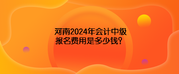 河南2024年會計中級報名費用是多少錢？