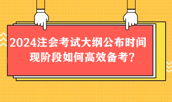 2024注會考試大綱2月公布？現階段如何高效備考？