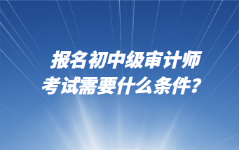 報(bào)名初中級審計(jì)師考試需要什么條件？