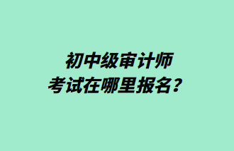 初中級(jí)審計(jì)師考試在哪里報(bào)名？