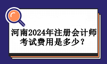 河南2024年注冊(cè)會(huì)計(jì)師考試費(fèi)用是多少？