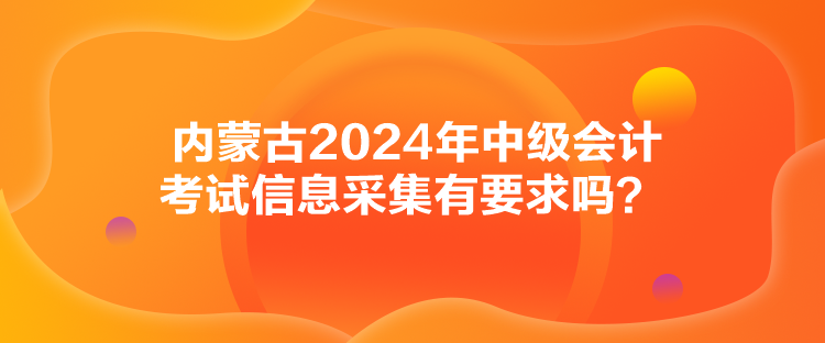 內(nèi)蒙古2024年中級會計考試信息采集有要求嗎？