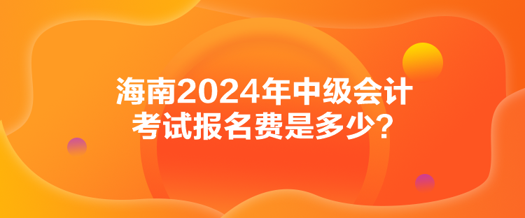 海南2024年中級會計考試報名費是多少？