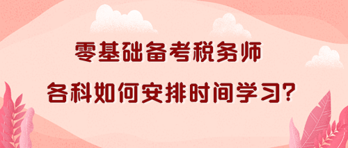 稅務(wù)師各科如何安排時間學(xué)習(xí)？零基礎(chǔ)考生看過來！