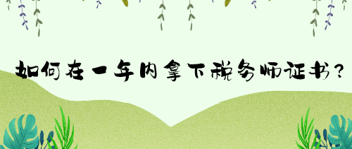 如何在一年內(nèi)拿下稅務(wù)師證書？