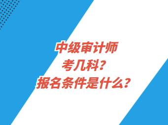 中級審計師考幾科？報名條件是什么？