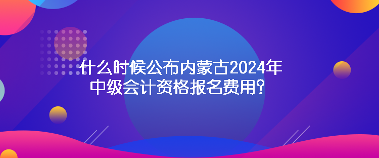 什么時候公布內(nèi)蒙古2024年中級會計資格報名費(fèi)用？