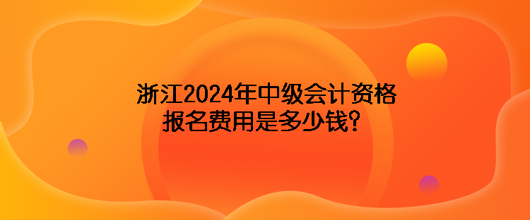 浙江2024年中級(jí)會(huì)計(jì)資格報(bào)名費(fèi)用是多少錢？